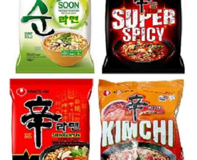 Nongshim Shin Ramyun, Red Super Spicy, Kimchi & Veggie Instant Noodles