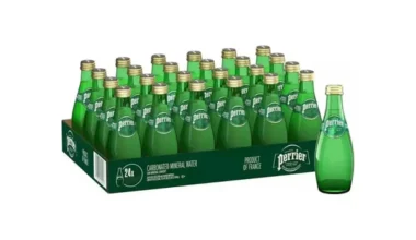 "Perrier Sparkling Natural Mineral Water 330ml Bottles - Pack of 24 Imported from France"