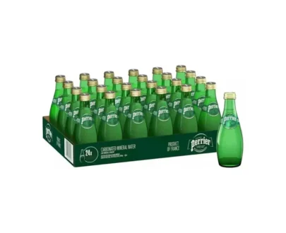 "Perrier Sparkling Natural Mineral Water 330ml Bottles - Pack of 24 Imported from France"