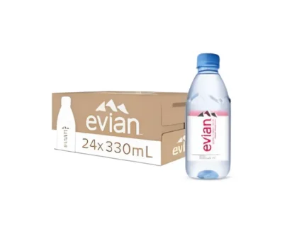 Evian Natural Mineral Water, 330ml (Pack of 24 Bottles) – Refreshing Hydration with Pure Natural Ingredients-Nottacia